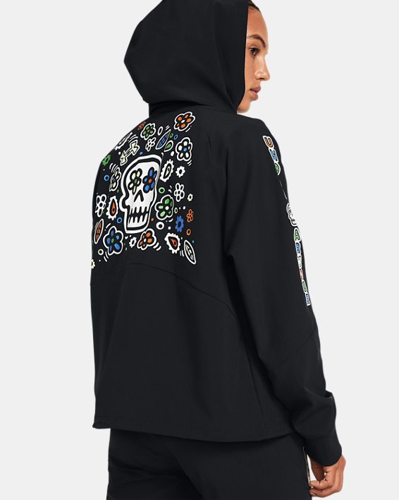 Chamarra UA Day Of The Dead Woven Full-Zip para mujer, Black, pdpMainDesktop image number 1